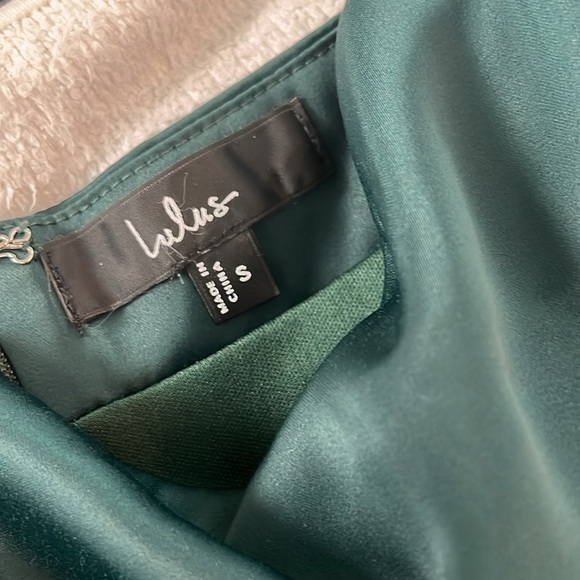 Lulus Eternal Heart Emerald Green Satin Maxi Dress | Size Small - Picture 6 of 11